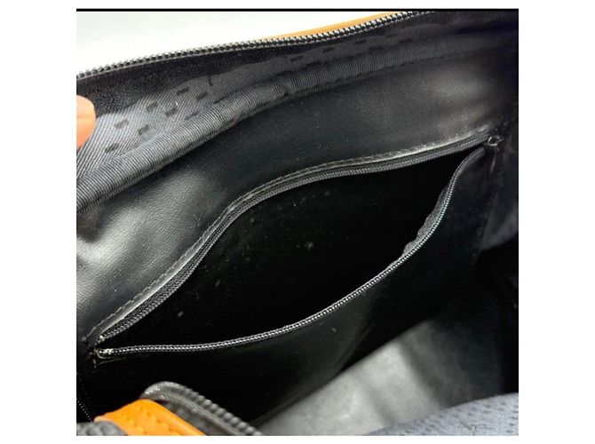Borsa a mano Yves Saint Laurent in tela nera e pelle Marrone Nero - vista 10