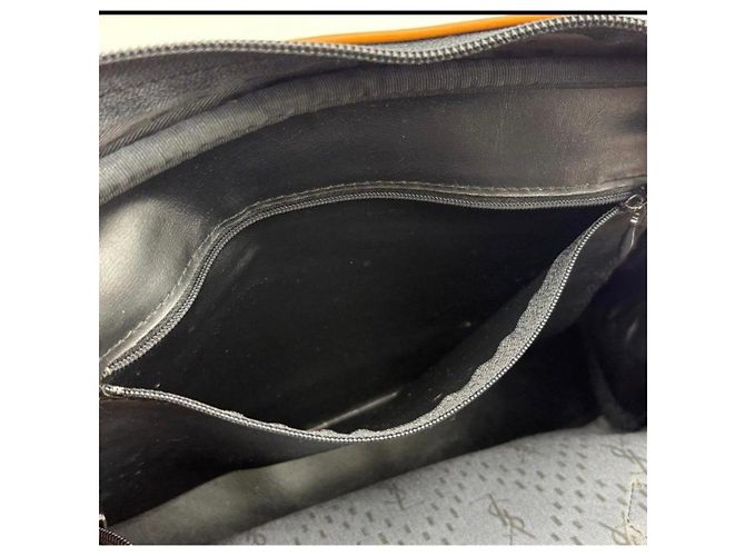 Borsa a mano Yves Saint Laurent in tela nera e pelle Marrone Nero - vista 11