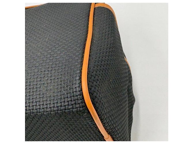 Borsa a mano Yves Saint Laurent in tela nera e pelle Marrone Nero - vista 15