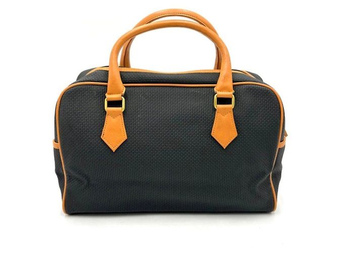 Borsa a mano Yves Saint Laurent in tela nera e pelle Marrone Nero - vista 2