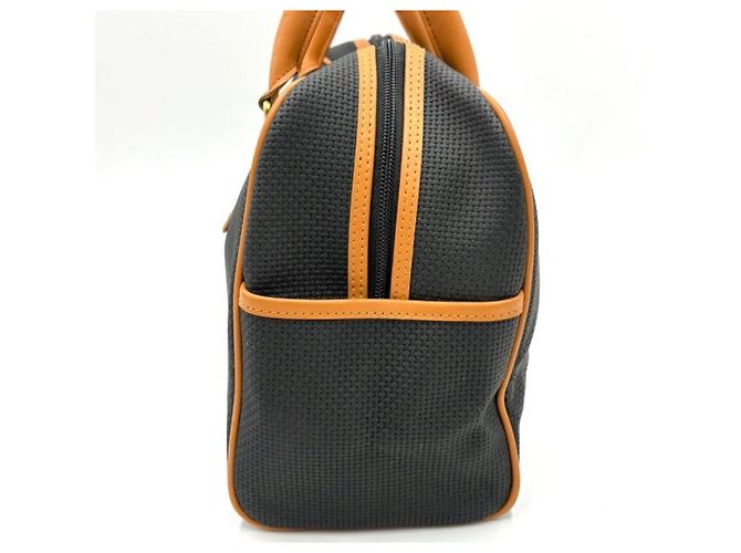 Borsa a mano Yves Saint Laurent in tela nera e pelle Marrone Nero - vista 4