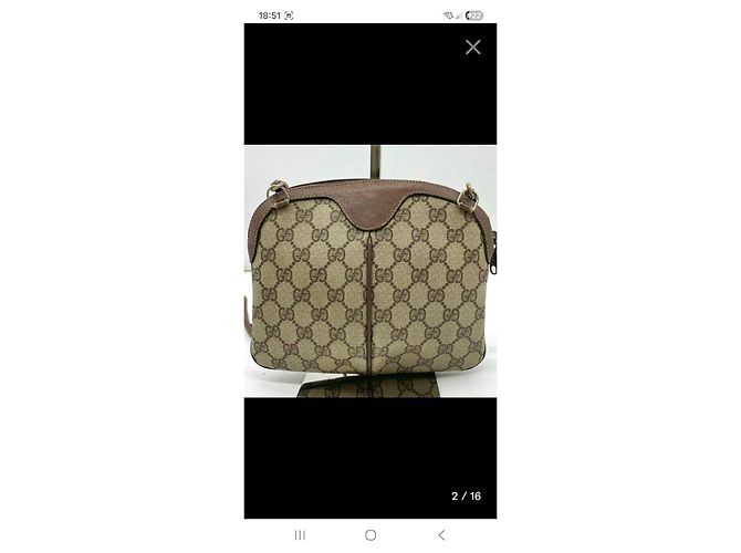 Borsa a tracolla Gucci GG Supreme Monogram Marrone Monogramma - vista 14