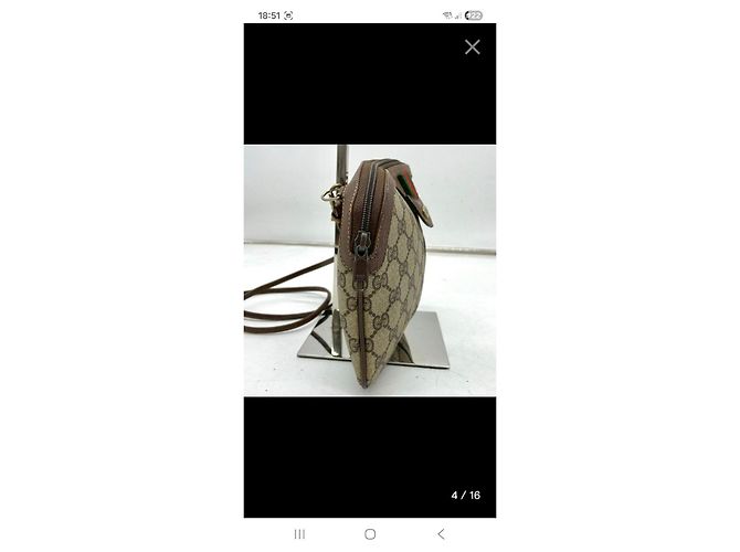 Borsa a tracolla Gucci GG Supreme Monogram Marrone Monogramma - vista 16