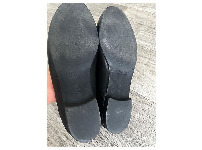 Chanel Black Leather Ballet Flats - view 5