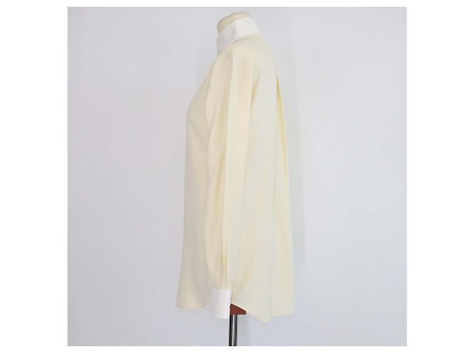 Camicia Thea Loro Piana a maniche lunghe con collo Dylan in seta Lemon Chiffon D'oro - vista 2