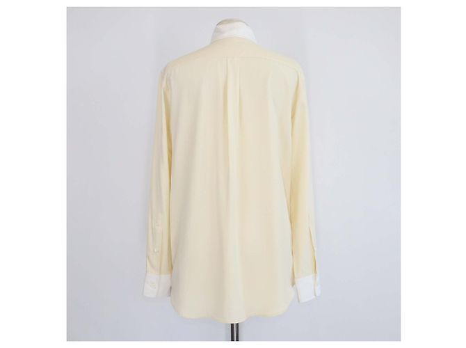Camicia Thea Loro Piana a maniche lunghe con collo Dylan in seta Lemon Chiffon D'oro - vista 3