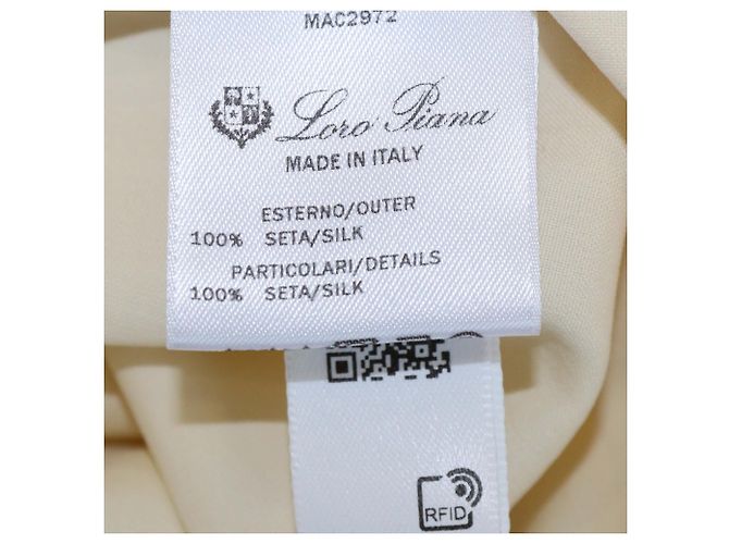 Camicia Thea Loro Piana a maniche lunghe con collo Dylan in seta Lemon Chiffon D'oro - vista 6