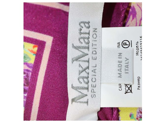 Max Mara Seidenschal mit floralem Print in Lila/Gelb - Ansicht 5