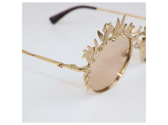 Occhiali da sole Chanel Oro/Marrone Decorati D'oro - vista 5