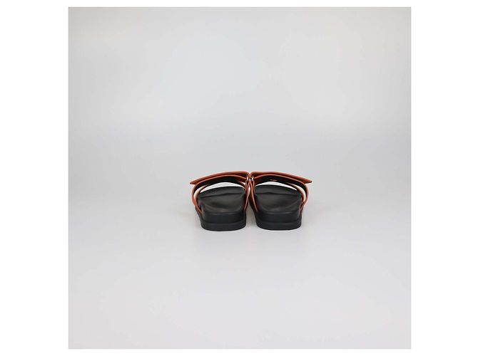 Hermès Sandali Chypre Hermes Orange/Brown Suede Arancione - vista 5