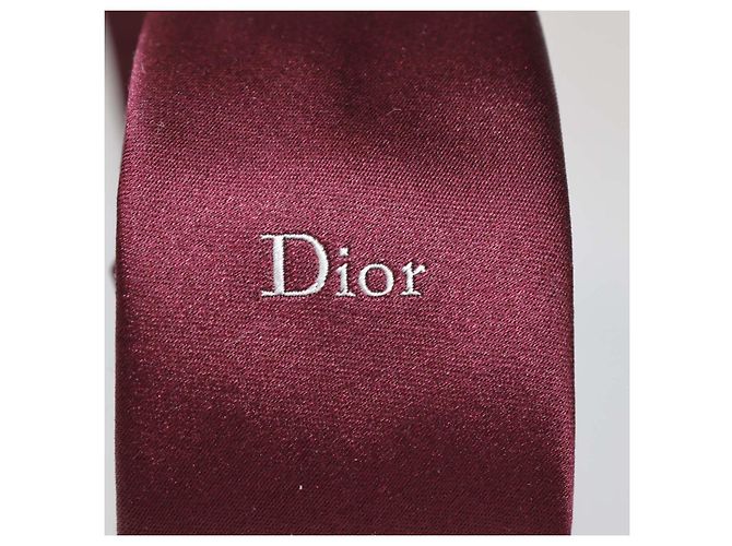 Cravatta in seta bordeaux Christian Dior Bordò - vista 4