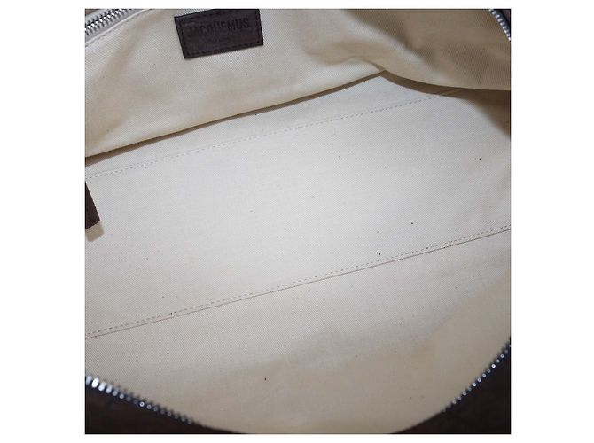 Jacquemus Borsa Bowling The Turismo in camoscio marrone effetto coccodrillo - vista 6