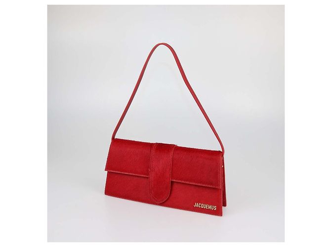 Borsa a tracolla Le Bambino Long Jacquemus in vitello rosso - vista 2