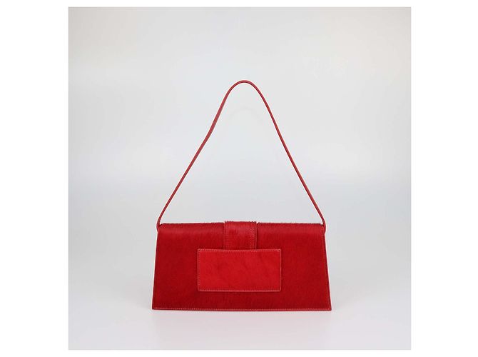 Borsa a tracolla Le Bambino Long Jacquemus in vitello rosso - vista 3