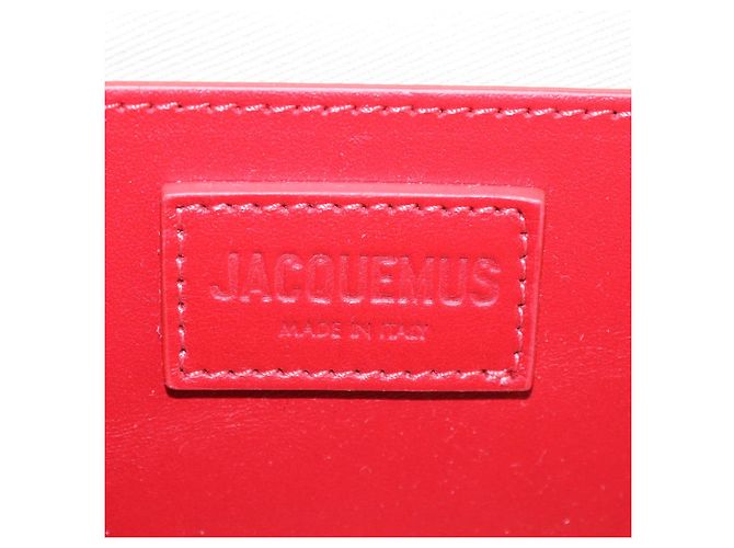 Borsa a tracolla Le Bambino Long Jacquemus in vitello rosso - vista 5