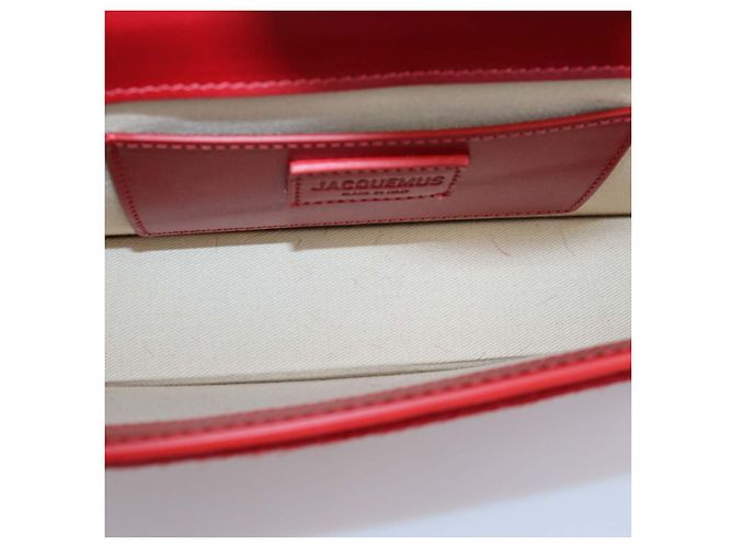 Borsa a tracolla Le Bambino Long Jacquemus in vitello rosso - vista 6