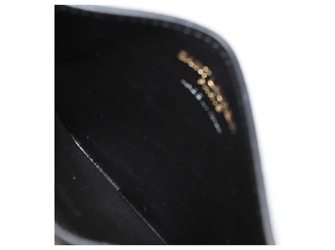 Saint Laurent Cassandre Kartenetui aus schwarzem gestepptem Leder - Ansicht 5