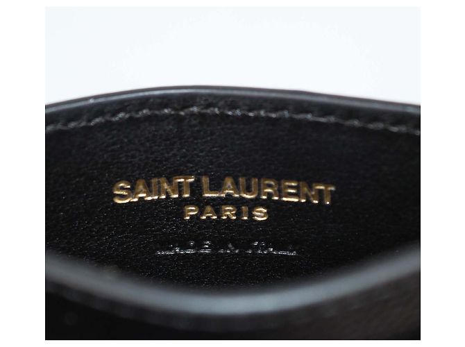 Saint Laurent Cassandre Kartenetui aus schwarzem gestepptem Leder - Ansicht 6