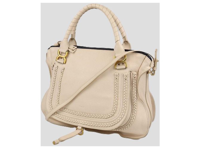 Chloé Borsa Marcie Large in pelle crema Chloe Crudo - vista 2