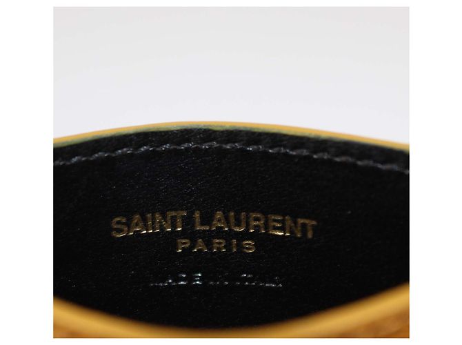 Tarjetero Saint Laurent Cassandre de piel acolchada amarilla Amarillo - vista 5