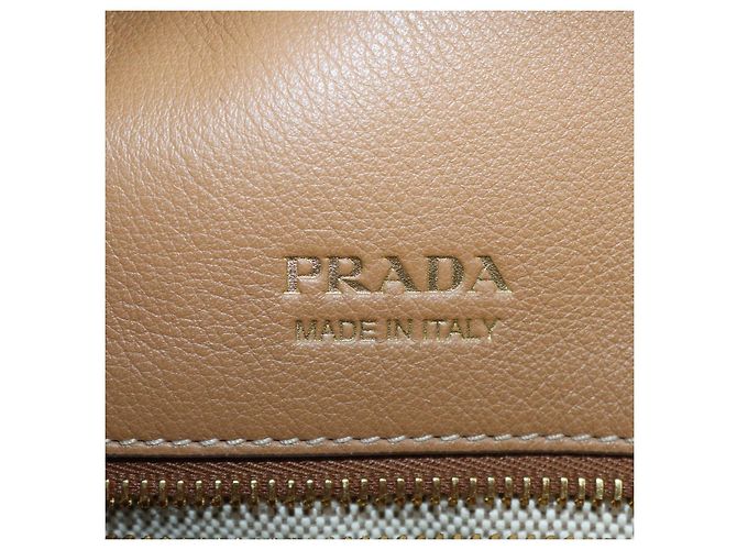 Borsa satchel aperta in pelle marrone Prada - vista 5