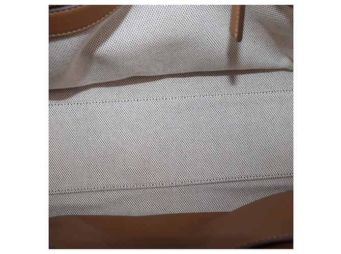 Borsa satchel aperta in pelle marrone Prada - vista 6