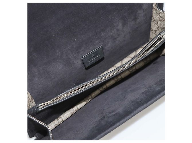 Borsa a tracolla Small Dionysus Gucci in tela GG Supreme beige/nero e camoscio - vista 6