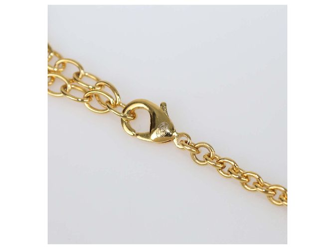 Collana Chanel in metallo dorato e resina nera con cuori e logo CC D'oro - vista 4