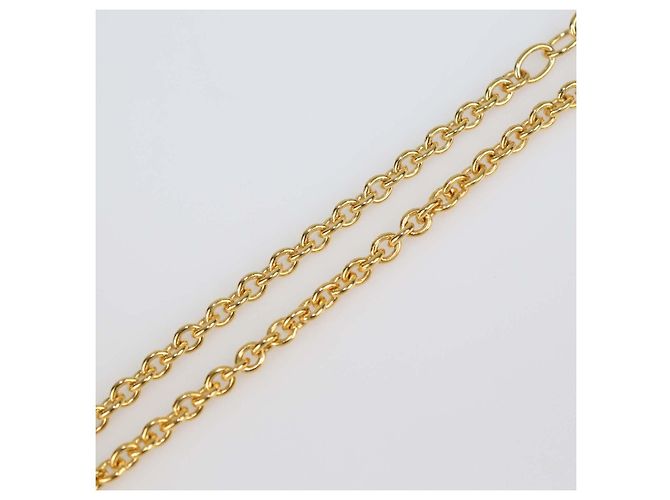 Collana Chanel in metallo dorato e resina nera con cuori e logo CC D'oro - vista 5