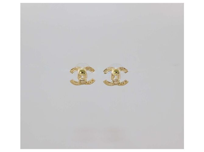 Orecchini a lobo Chanel Gold Tone CC Crystals D'oro - vista 3