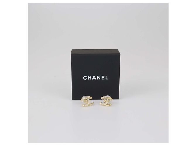 Orecchini a lobo Chanel Gold Tone CC Crystals D'oro - vista 5