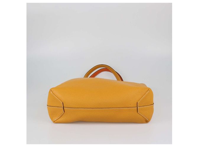 Hermès Borsa Tote reversibile Hermes Orange Curry Clemence Leather Double Sens 36 Arancione - vista 4