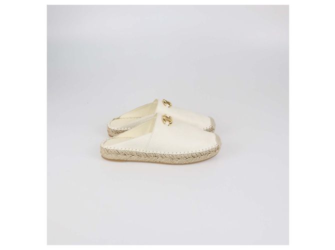 Mules Espadrilles VLogo in pelle bianca Valentino Bianco - vista 3