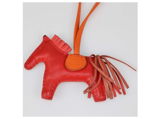 Hermès Hermes Orange/Cornaline Milo Leather Rodeo PM Bag Charm Rosso Arancione - vista 3