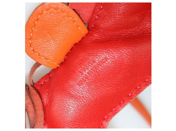 Hermès Hermes Orange/Cornaline Milo Leather Rodeo PM Bag Charm Rosso Arancione - vista 4