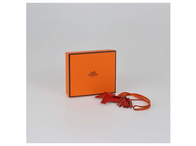 Hermès Hermes Orange/Cornaline Milo Leather Rodeo PM Bag Charm Rosso Arancione - vista 5