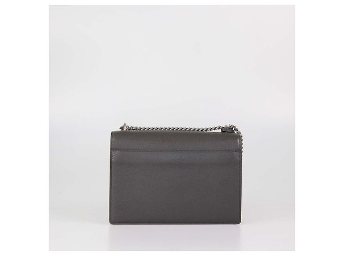 Borsa a tracolla media Sunset in pelle grigia Saint Laurent Grigio antracite - vista 3
