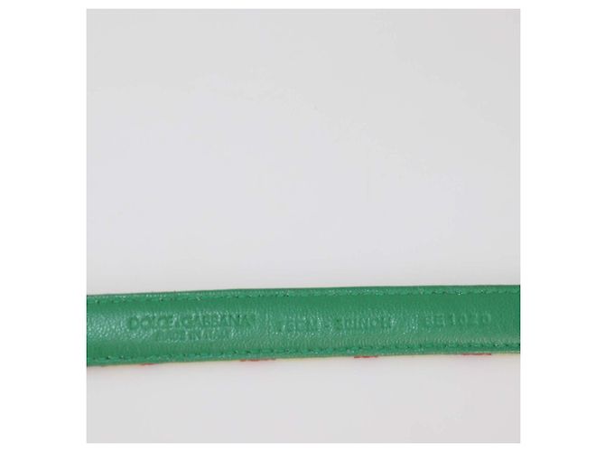 Dolce & Gabbana Multicolor Fabric and Leather Printed Thin Belt Multiple colors - view 6