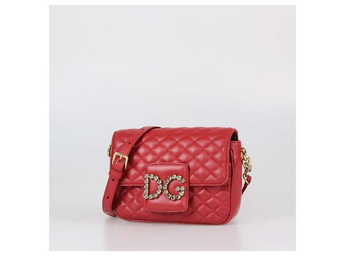 Bolso bandolera Dolce & Gabbana Red Quilted Leather DG Millennials Crystal Roja - vista 2