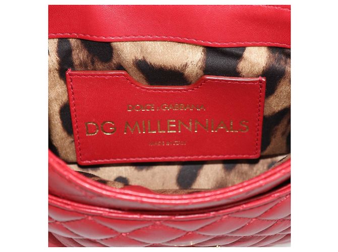Bolso bandolera Dolce & Gabbana Red Quilted Leather DG Millennials Crystal Roja - vista 5