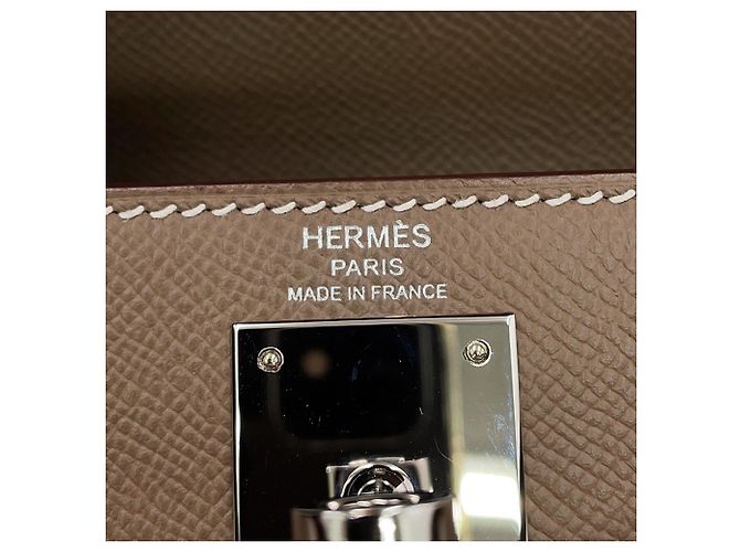 Hermès Borsa Hermes Kelly 28 in Etoupe Gray Taupe - vista 16