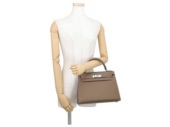 Hermès Borsa Hermes Kelly 28 in Etoupe Gray Taupe - vista 4
