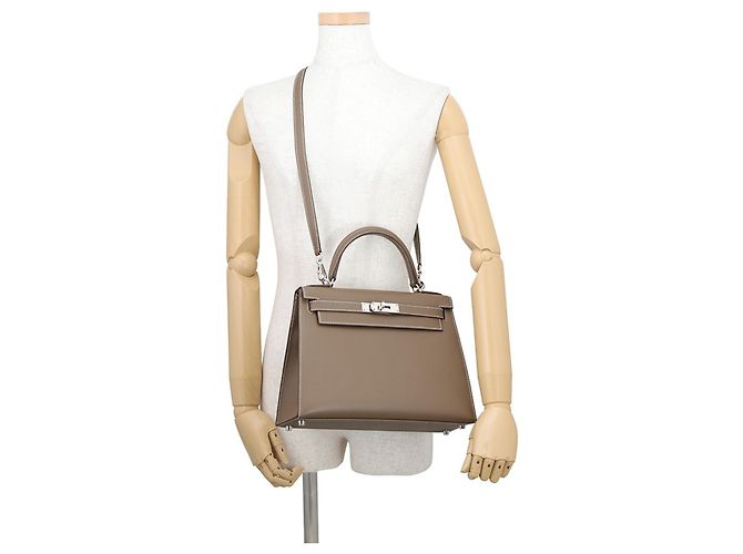 Hermès Borsa Hermes Kelly 28 in Etoupe Gray Taupe - vista 5