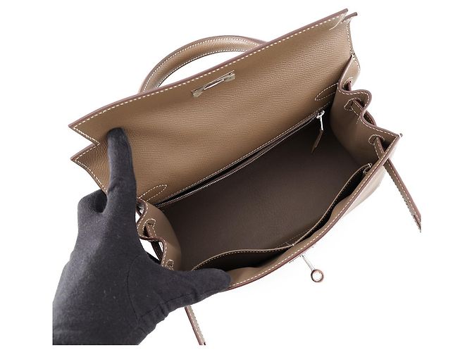 Hermès Borsa Hermes Kelly 28 in Etoupe Gray Taupe - vista 6