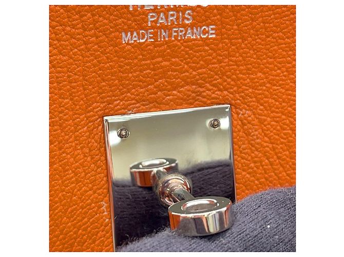 Hermès Borsa Hermes Birkin 35 in pelle Chevre Mysore Orange Arancione - vista 16