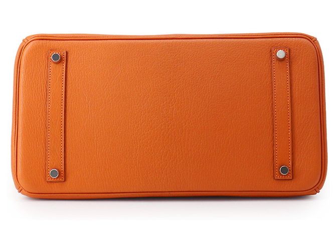 Hermès Borsa Hermes Birkin 35 in pelle Chevre Mysore Orange Arancione - vista 3