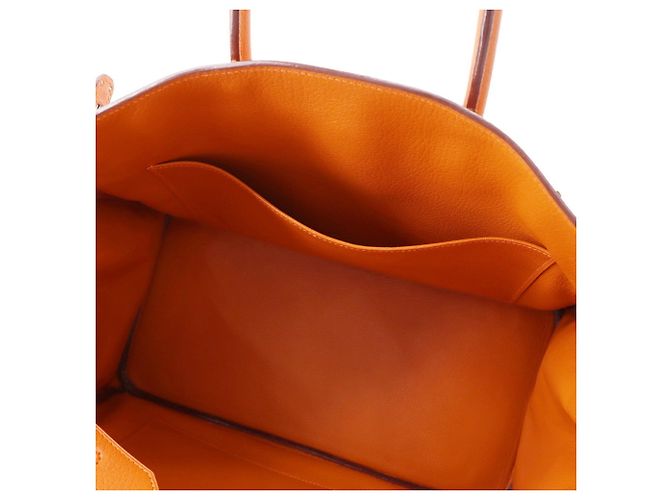 Hermès Borsa Hermes Birkin 35 in pelle Chevre Mysore Orange Arancione - vista 6