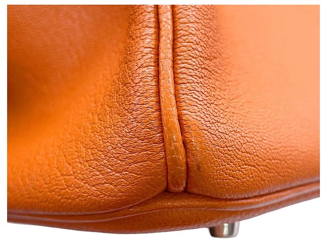Hermès Borsa Hermes Birkin 35 in pelle Chevre Mysore Orange Arancione - vista 8