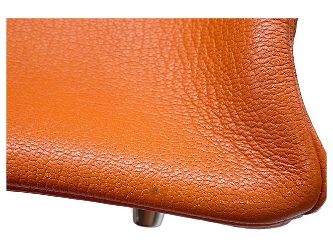 Hermès Borsa Hermes Birkin 35 in pelle Chevre Mysore Orange Arancione - vista 9