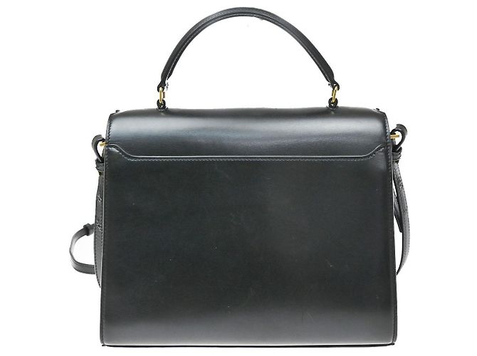 Saint Laurent Cassandra Leather Small Nero - vista 2